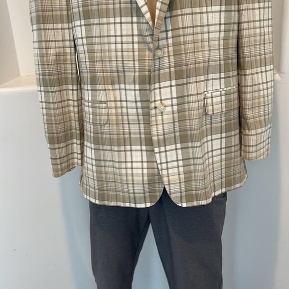 Haspel Premium Tailored Men’s Blazer Plaid Size 44L NWT - Picture 4 of 14